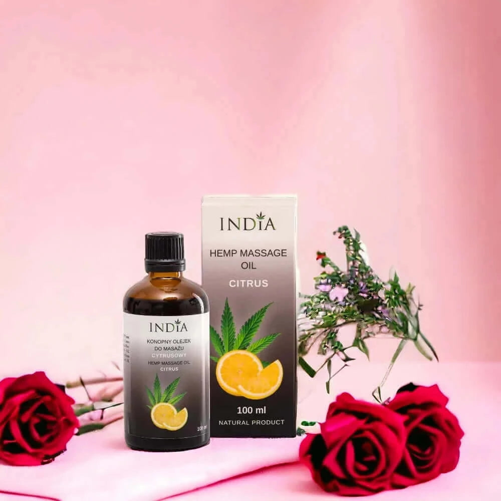 Huile massage au chanvre parfum agrumes 100 ml India - Existime