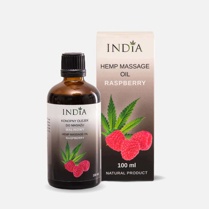 Huile de massage au chanvre parfum framboise 100 ml India - Existime